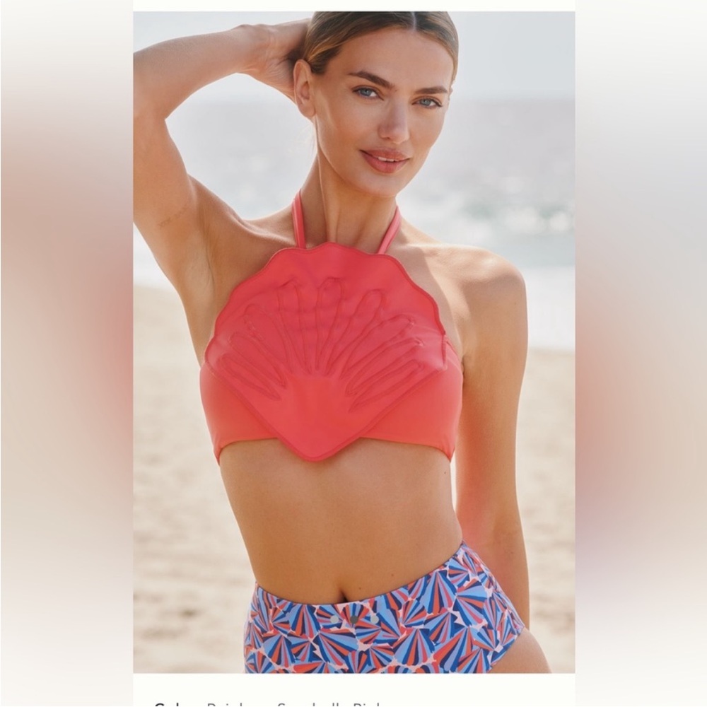 FARM Rio Vibrant Red Shell Bikini Top